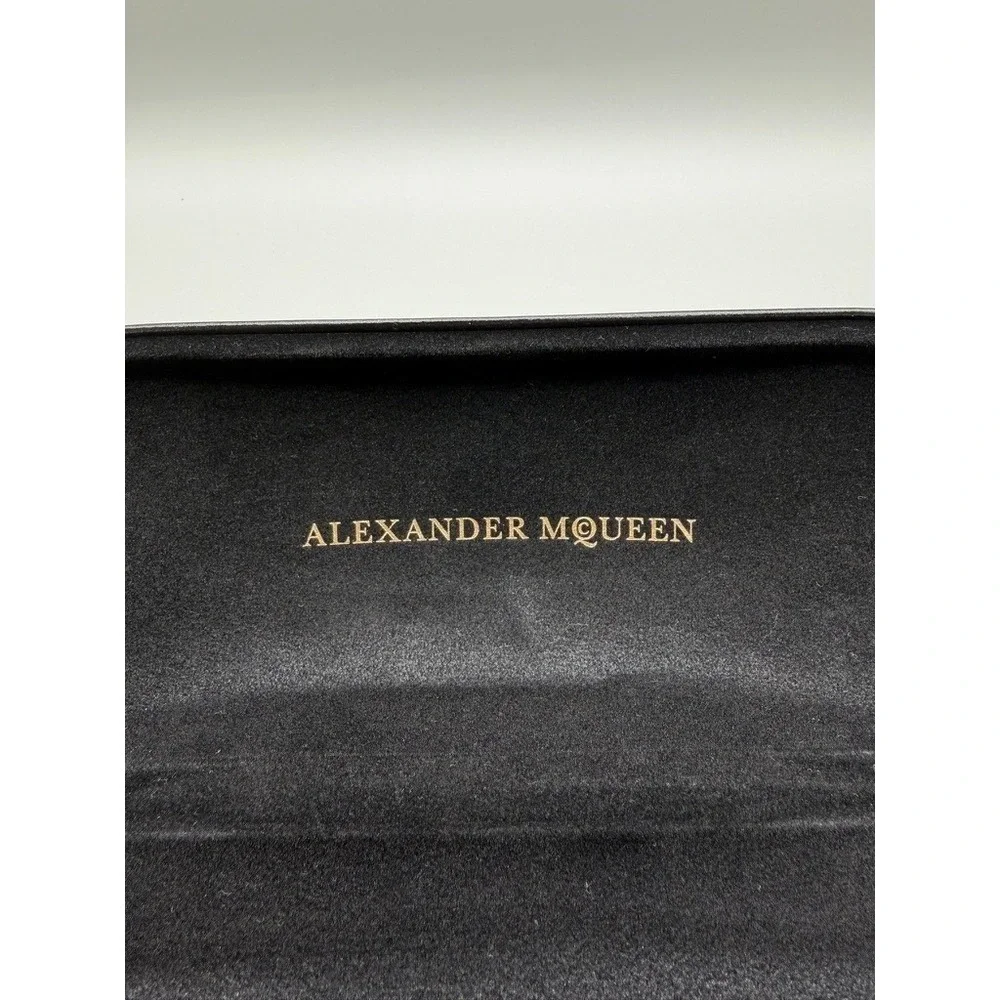 Alexander McQueen Black Textured Leather Sunglasses‎ Eyeglasses Hard Case